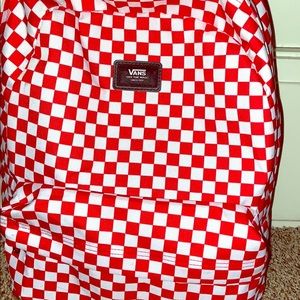 Red checkered vans backpack
